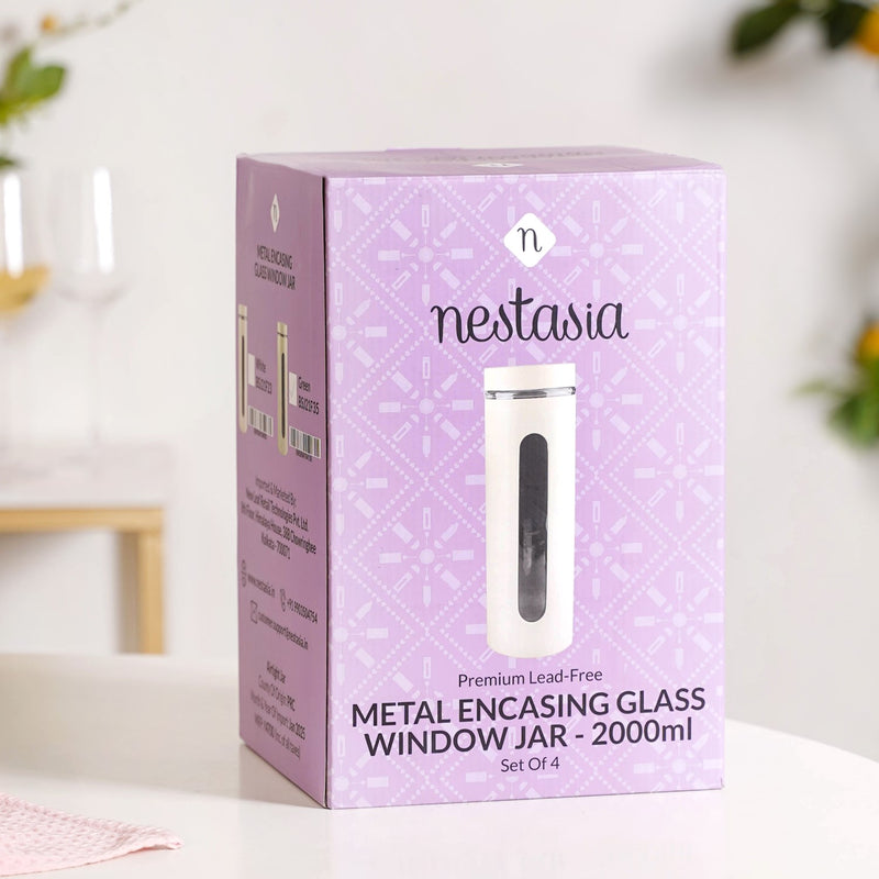 Airtight Kitchen Canister With Window Set Of 4 2000ml