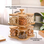 Airtight Storage Jars With Rotating Double Decker Stand Set Of 9 350ml