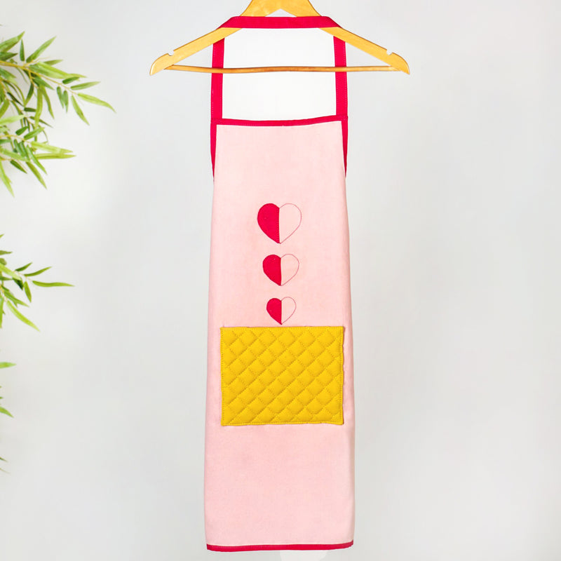 All Hearts Chef Apron With Mitten And Pot Holder