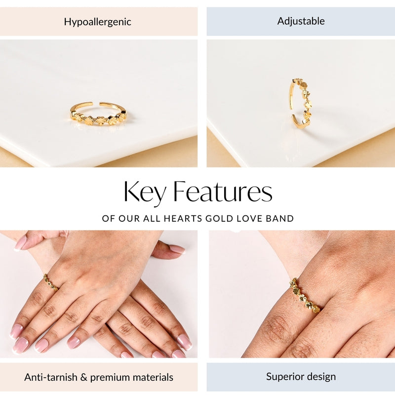 All Hearts Gold Love Band