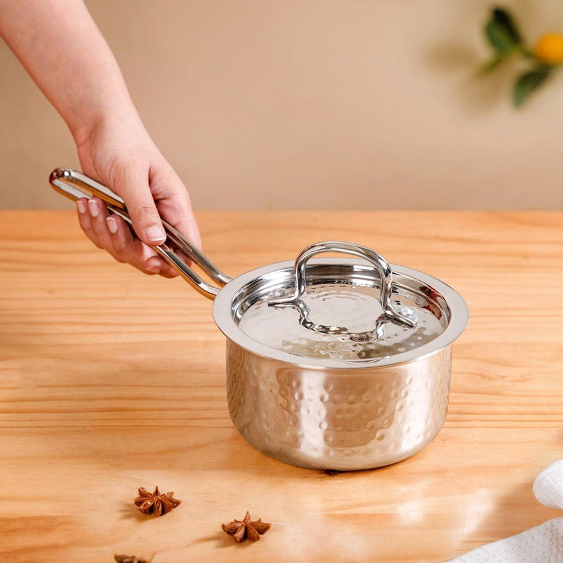 Aluminium Core Stainless Steel Deep Saucepan 1000ml