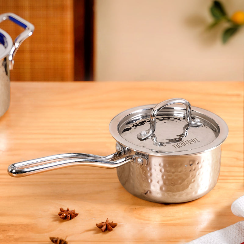 Aluminium Core Stainless Steel Deep Saucepan 1000ml