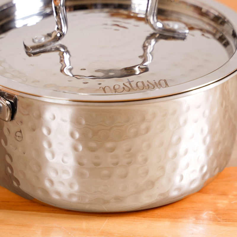 Stainless Steel Casserole Cooking Pot Tri-Ply With Lid 3000ml