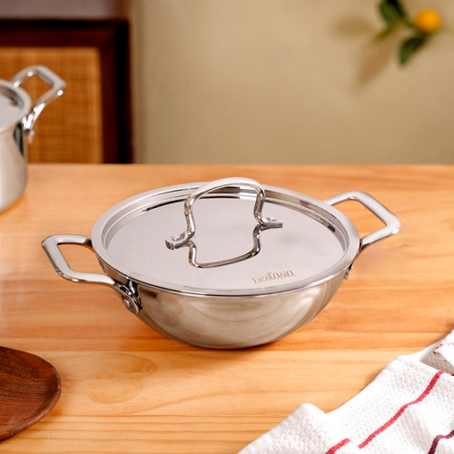 Kadai With Lid Tri Ply Stainless Steel 2250ml