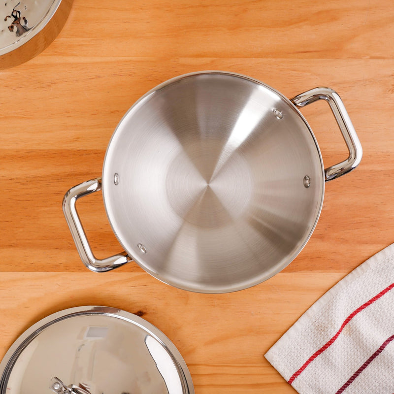 Kadai With Lid Tri Ply Stainless Steel 2250ml