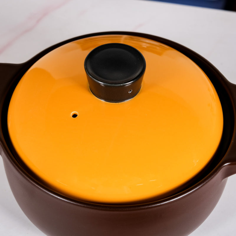 Amber And Brown Earthenware Pot 3500ml