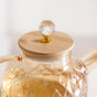 Amber Diamond Glass Jug with Bamboo Lid 1300ml