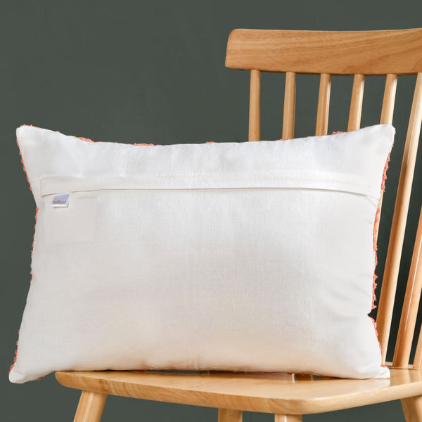 Coral Cotton Cushion Cover With Embroidery 50x36cm