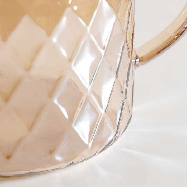 Amber Luxe Diamond Borosilicate Glass Jug 900ml