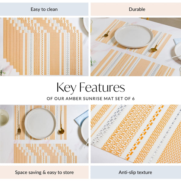 Amber Sunrise Table Mat Set Of 6