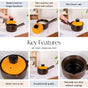 Amber Glow Ceramic Milk Pot With Handle And Lid 1000ml