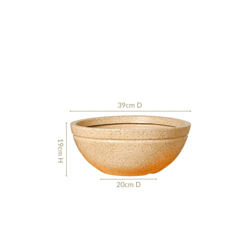 Amplio Beige Round Lotus Planter 39x19 Inch