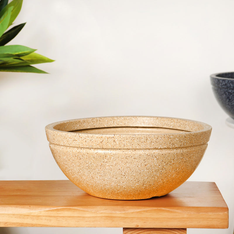 Amplio Beige Round Lotus Planter 39x19 Inch