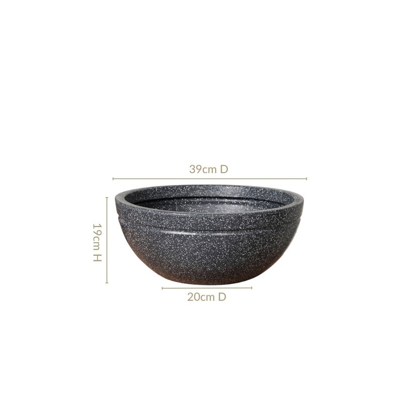 Amplio Granite Grey Round Lotus Planter 39x19 Inch