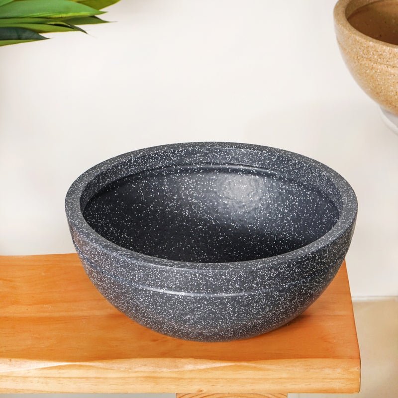 Amplio Granite Grey Round Lotus Planter 39x19 Inch
