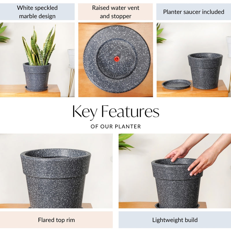 Amplio Grey Planter 26x24 Inch