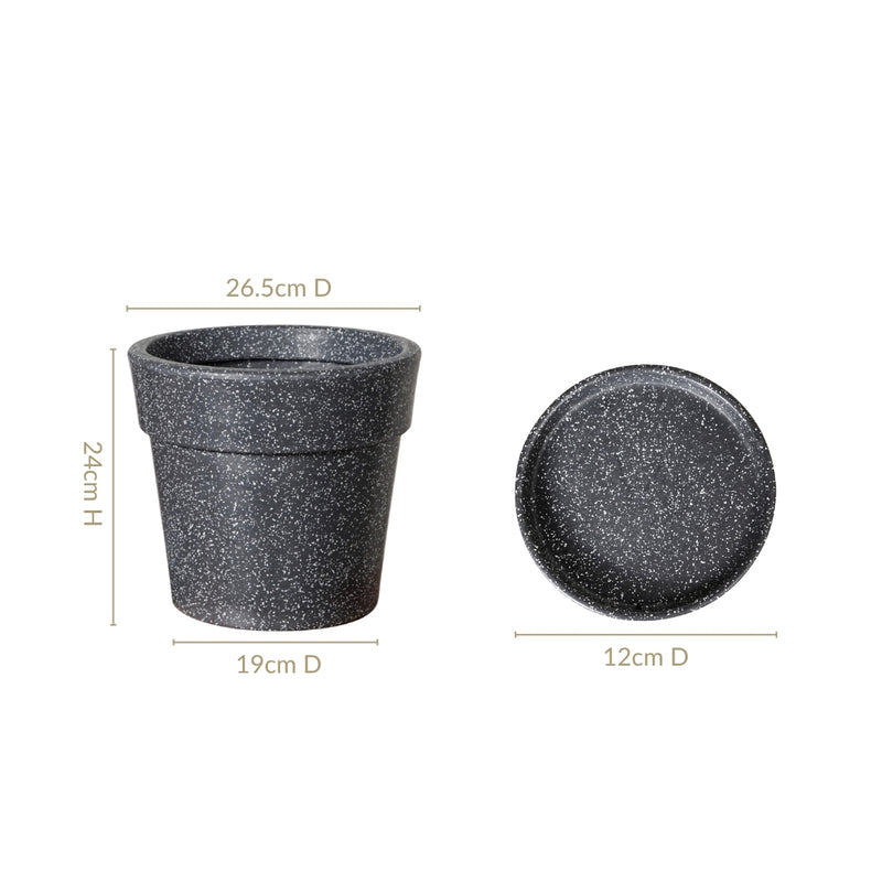 Amplio Grey Planter 26x24 Inch