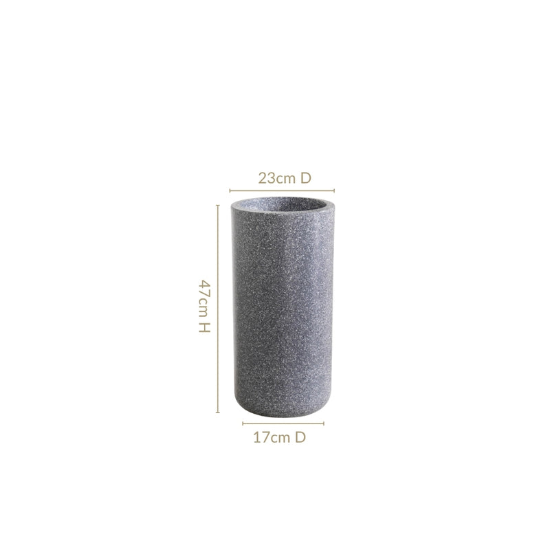 Amplio Grey Tall Cylindrical Planter 47x23 Inch
