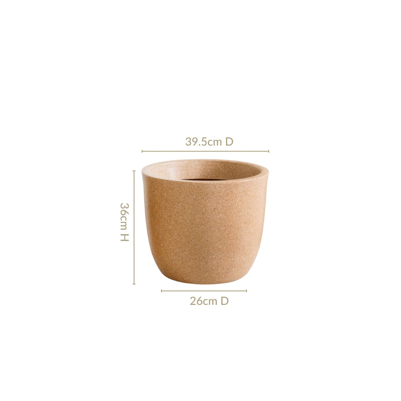 Amplio Large Beige Planting Pot 39x36 Inch