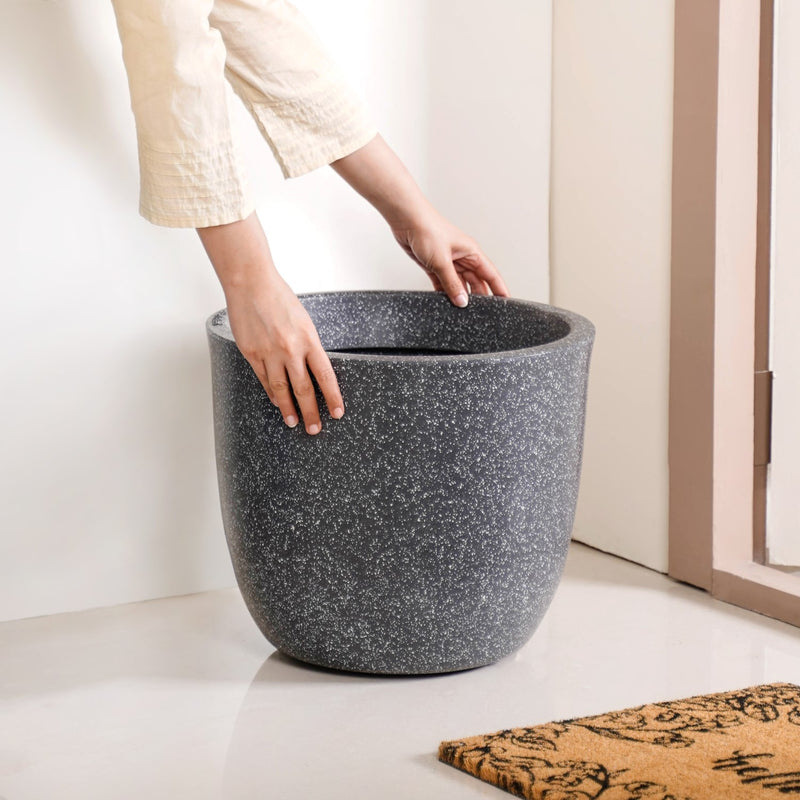 Amplio Large Charcoal Grey Planting Pot 39x36 Inch