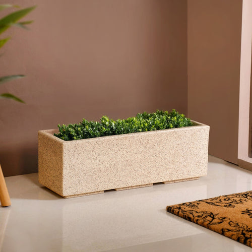 Amplio Modern Beige Trough Planters 61x21 Inch