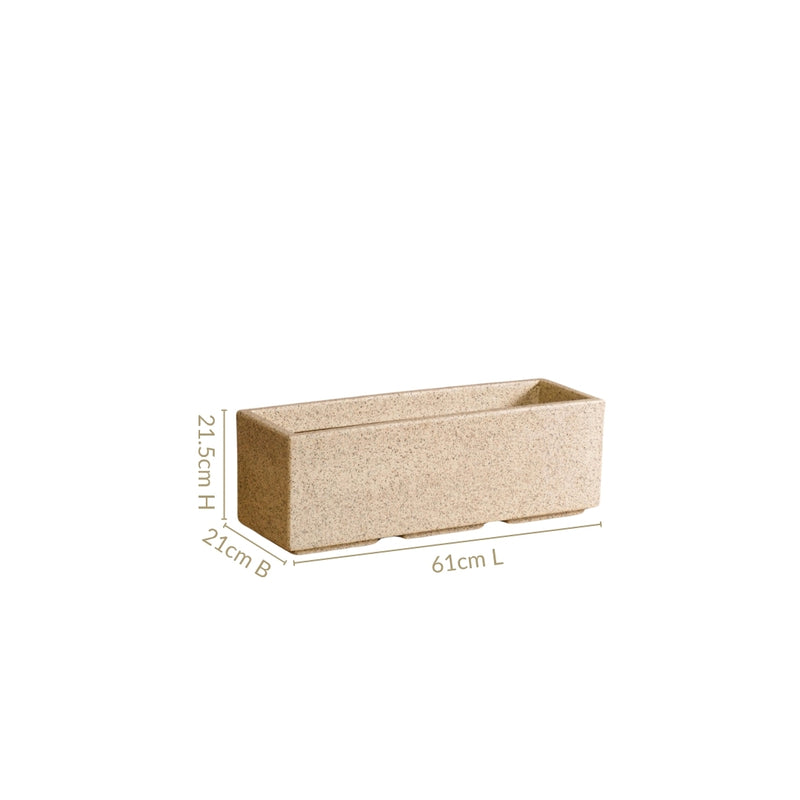Amplio Modern Beige Trough Planters 61x21 Inch