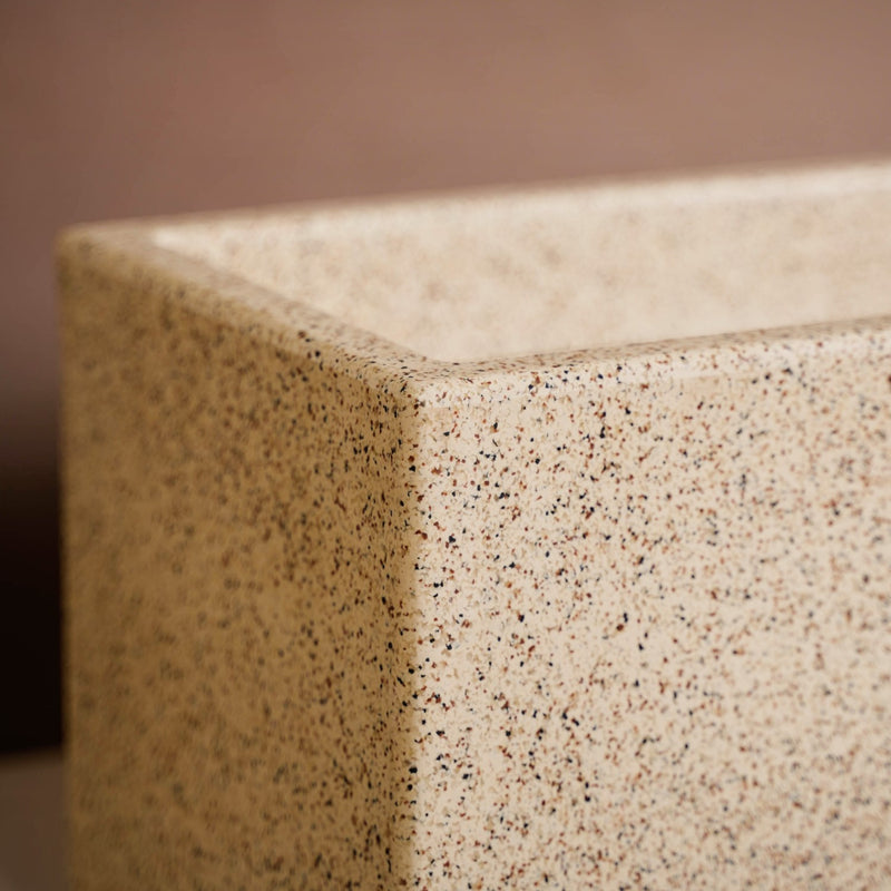 Amplio Modern Beige Trough Planters 61x21 Inch