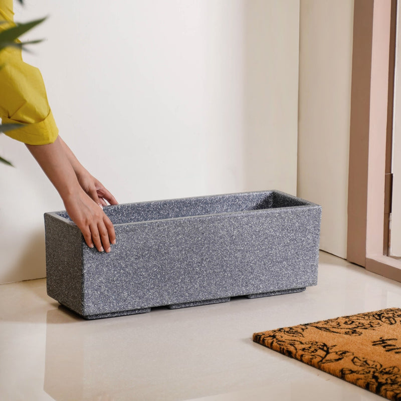 Amplio Modern Grey Trough Planters 61x21 Inch