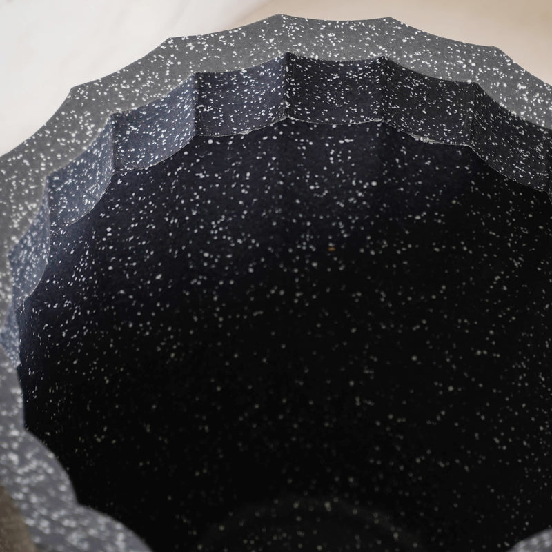 Amplio Ribbed Grey Planting Pot 33x31 Inch