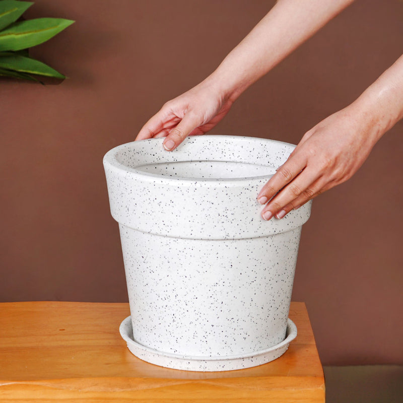 Amplio White Planter 26x24 Inch