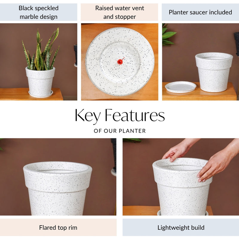 Amplio White Planter 26x24 Inch