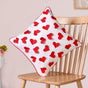 Applique Red Hearts Cotton Cushion Cover