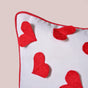 Applique Red Hearts Cotton Cushion Cover