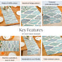 Aqua Fern Cotton Table Runner 202x33cm