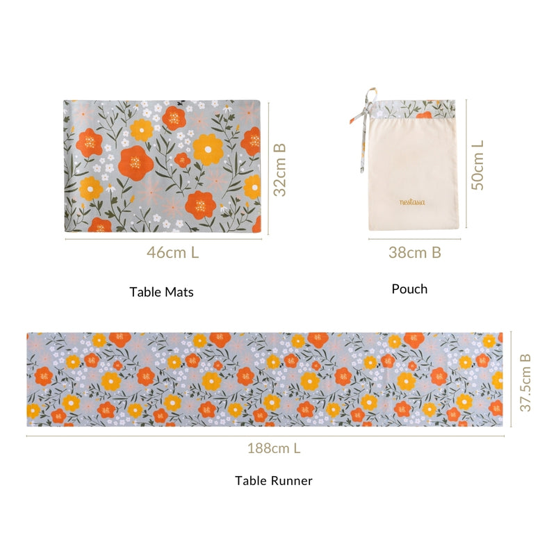 Arancia 7 Piece Table Mat And Runner Set