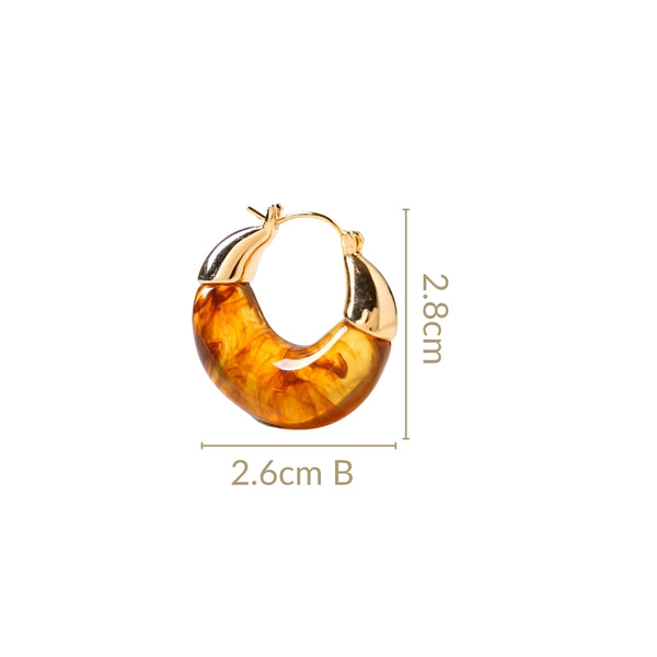 Arc Huggie Hoops Amber