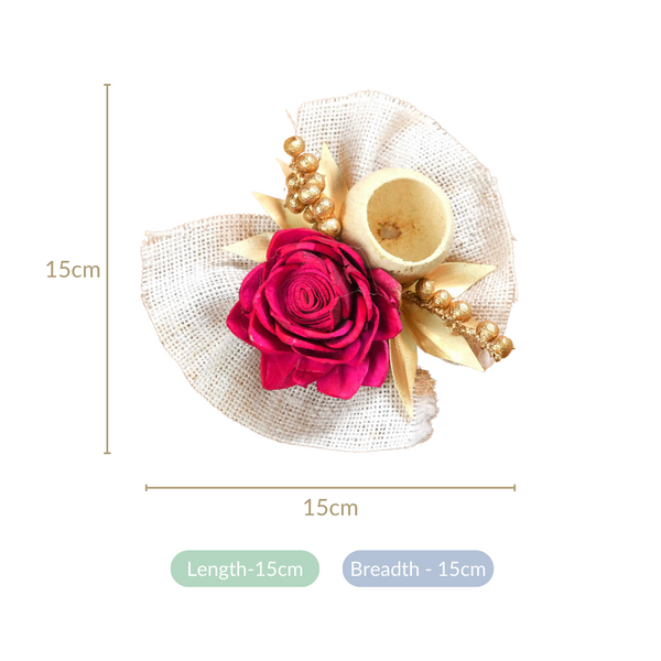 Queen Pink Rose Decorative Flower Set of 6