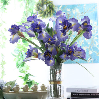 Artificial Iris Flower Light Purple Set Of 3