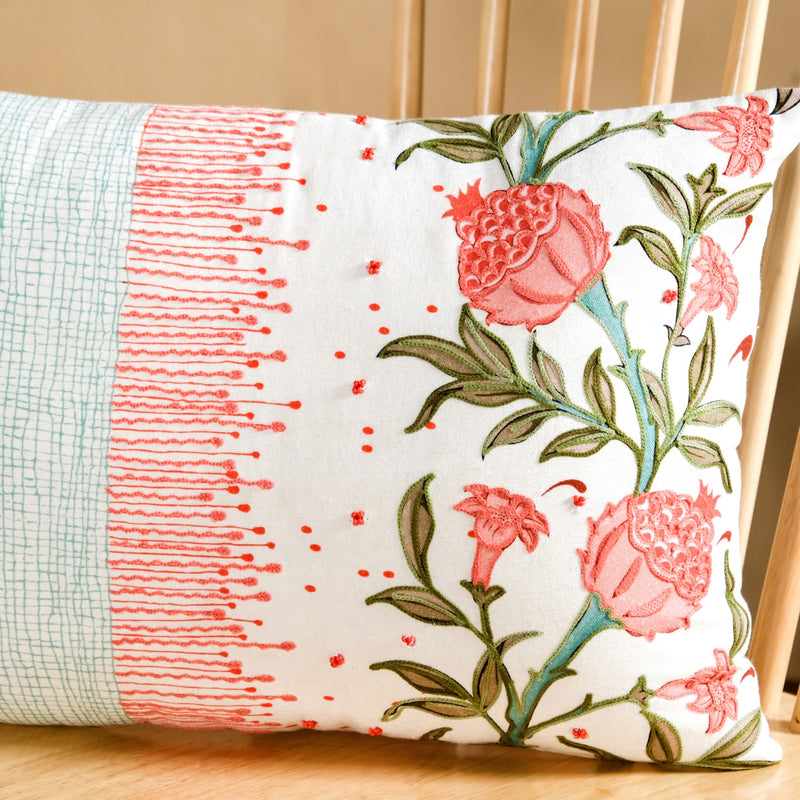 Artisan Bloom Cotton Cushion Cover 50x36cm