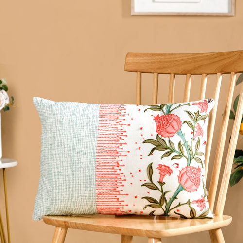 Artisan Bloom Cotton Cushion Cover 50x36cm