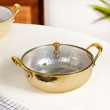 Artisan Brass Kadhai With Lid 2500ml