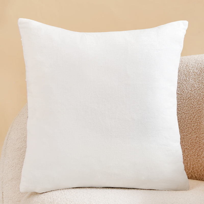 Artisan Floral Embroidered Cotton Cushion Cover 40x40cm