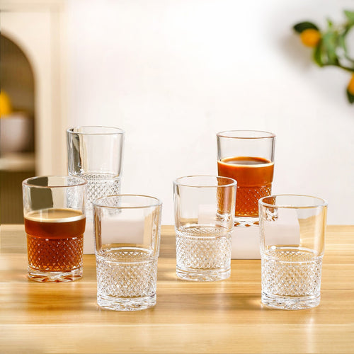 Artisan Textured Tea Glass Set Of 6 190ml