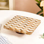 Artisanal Chevron Square Wooden Dessert Riser
