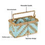 Artisanal Organiser And Hamper Basket Blue And Gold