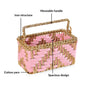 Artisanal Organiser And Hamper Basket Pink And Gold