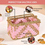 Artisanal Organiser And Hamper Basket Pink And Gold