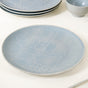 Ascentia Art Deco Printed Dinner Plate Set Of 4 Blue 10 Inch