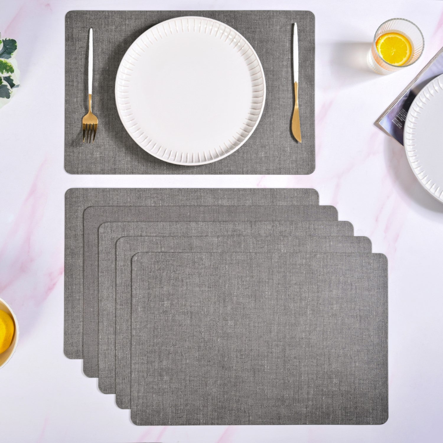 Rectangle Ash Table Mats Set Of 6 - Premium Table Mat | Nestasia