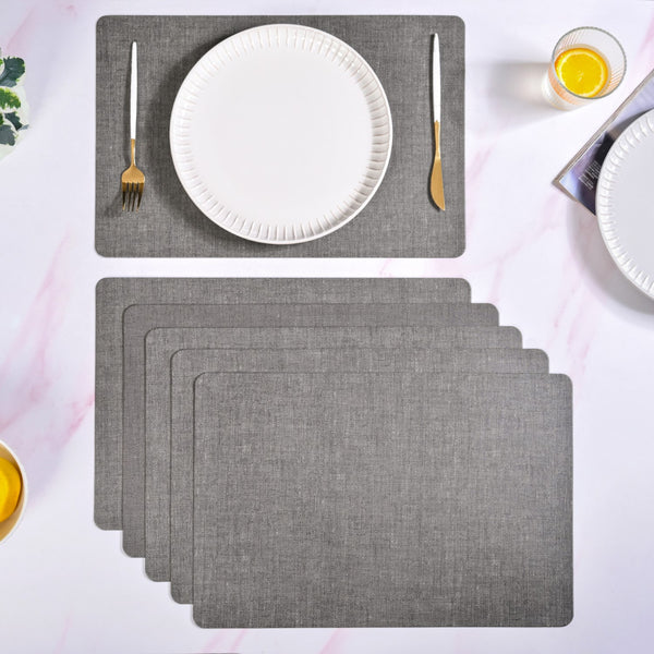 Ash Chenille Pattern Tablemat Set Of 6